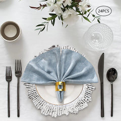 24-Pack Western Style Snowflake Plates, Plastic Gold/Silver, Durable & Elegant for Dining