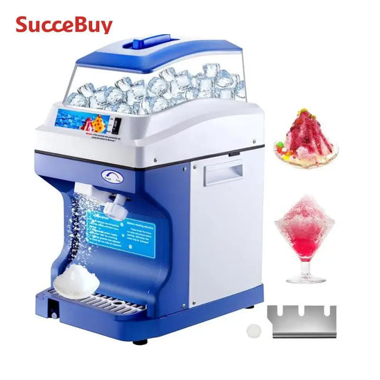 SucceBuy 120/200KG/H Electric Ice Shaver Branch Crusher Chopper Smoothie Blender Granizing Machine Shredder Snow Cone Cube Maker