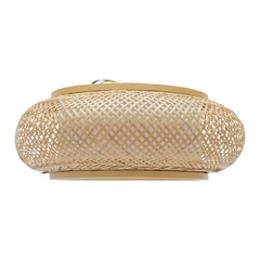 16"Vintage Woven Bamboo Ceiling Lights Rattan Flush Mount Ceiling Light Wicker Basket Light Art Bamboo Light Handmade