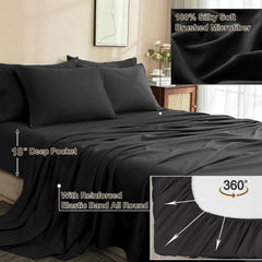 PHF 7 Pieces California King Comforter Set, Lightweight Bed in A Bag & 18" Sheet Set for All Season, Ultra Soft Cozy Bedding wit