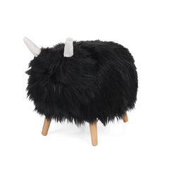 Velvet Cow-Shaped Ottoman – Cute Footstool with Cushioned Seat for Playroom & Porch