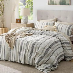 Cotton Duvet Cover King - 100% Cotton Waffle Weave Coconut White Duvet Cover King Size, GentleSoft™ and Breathable Bedding Set