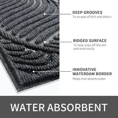 Front Door Mat Outdoor Entrance, Large Heavy Duty 47 X 32 Inch Waterproof Patio Guard Doormat, Non-Slip Stain and Fade