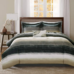 King Comforter Set, Bed in a Bag King, Watercolor Print Coastal Comforter & Chambray Cotton Sheet Set, All Season Bedding Set