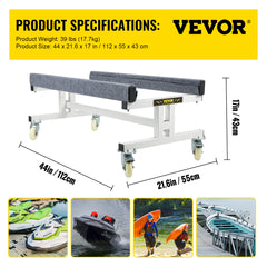 VEVOR 1000/1300LBS Watercraft PWC Dolly Jet Ski Stand Yacht Cart Boat Storage Trailer for Ski Fishing Boat Sailboat