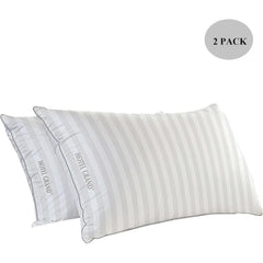 Bed Pillows 100% Cotton Soft Feather Down Pillows King Size Pillows Set of 2 Pack Hotel Collection Pillows for