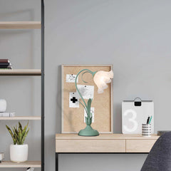 Durable Table Lamp, Green Floral Design, Iron & Glass Construction, E26 Light Source (Not Included), Perfect for Relaxing