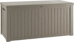 180 Gallon Lockable Resin Deck Box, Waterproof & UV-Resistant Outdoor Storage Box for Cushion & Delivery Storage, Coffee