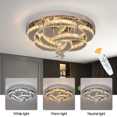 Modern Chandelier Ceiling Lamp K9 Luxury Crystal Led Living Dining Room Decor Pendant Light RC Dimmable Luminaire Home Fixture