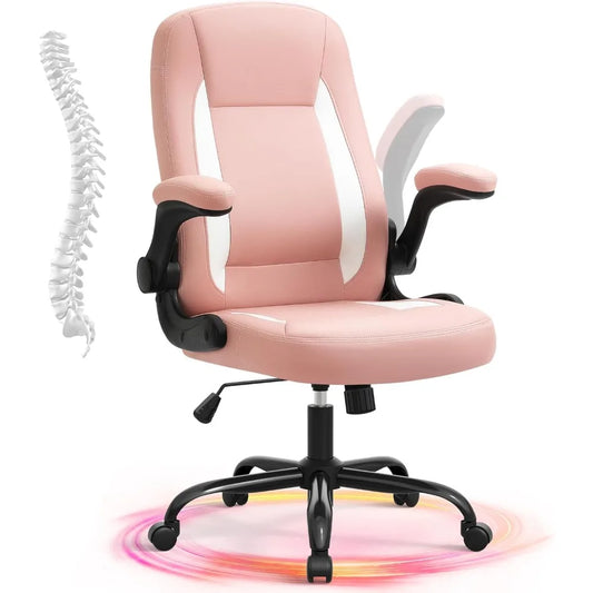 Pink Office Chair Executive Desk Chair with arms High Back Modern Computer Chairs for Women