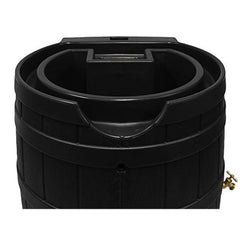 Rain Wizard 65 Gallon Rain Barrel Self Draining Planter Brass Spigots UV Resistant Linkable Polyethylene Outdoor Garden Water
