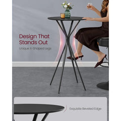 Set of 2 Bar Table,Round Cocktail Table,High Top Pub Bistro Table for Kitchen Dining,Home Bar,Living Room,23.6 x 23.6x41.3Inches