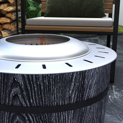 Outsunny Smokeless Fire Pit with Mat, 20" Firepit, Magnesium Oxide, Black