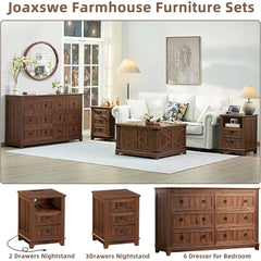 Farmhouse Dresser and Nightstand sets.54" Dresser and Nightstand Set for Bedroom, Living Room