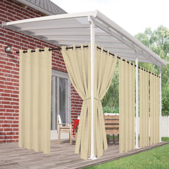 Outdoor Curtains for Patio Waterproof, 6 Panels Privacy Outsides Curtains for Cabana Porch Pergola, Sunlight & UV Blocking