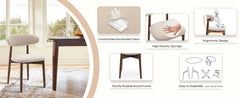 Wooden Dining Chairs Set of 6 Modern Fabric Upholstered Dining Room Chair Farmhouse Kitchen Side Chairs with Foot Pegs