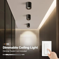Modern Led Flush Mount Cob 20W 4000K Cylinder Ceiling Lights, Dimmable Hallway & Living Room Bedroom Kitchen 3 Pack
