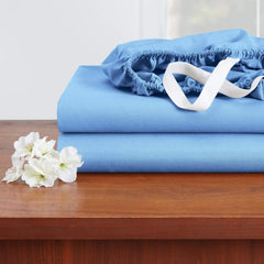Size - Double Brushed Microfiber Queen Size Sheets - Hotel Luxury Calm Blue Queen Bed Sheets Set, with 4 Corner Elastic Straps