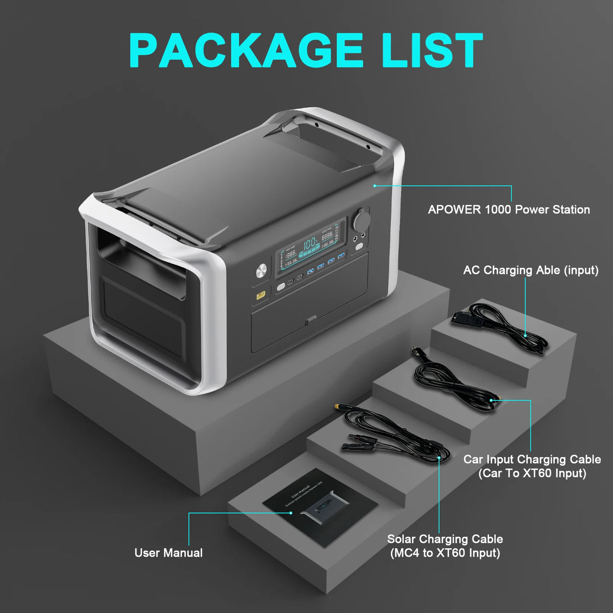 1024Wh 1600W Portable Power Station Camping LiFePo4 Battery 120V Solar Generator Storage Energy Backup PowerBank Camping Fish