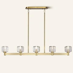 Hanging chandelier 36in Gold Chandeliers Wagon Chandelier Over Table, 6-Light Pendant Lighting Fixture Modern Crystal Chandelier