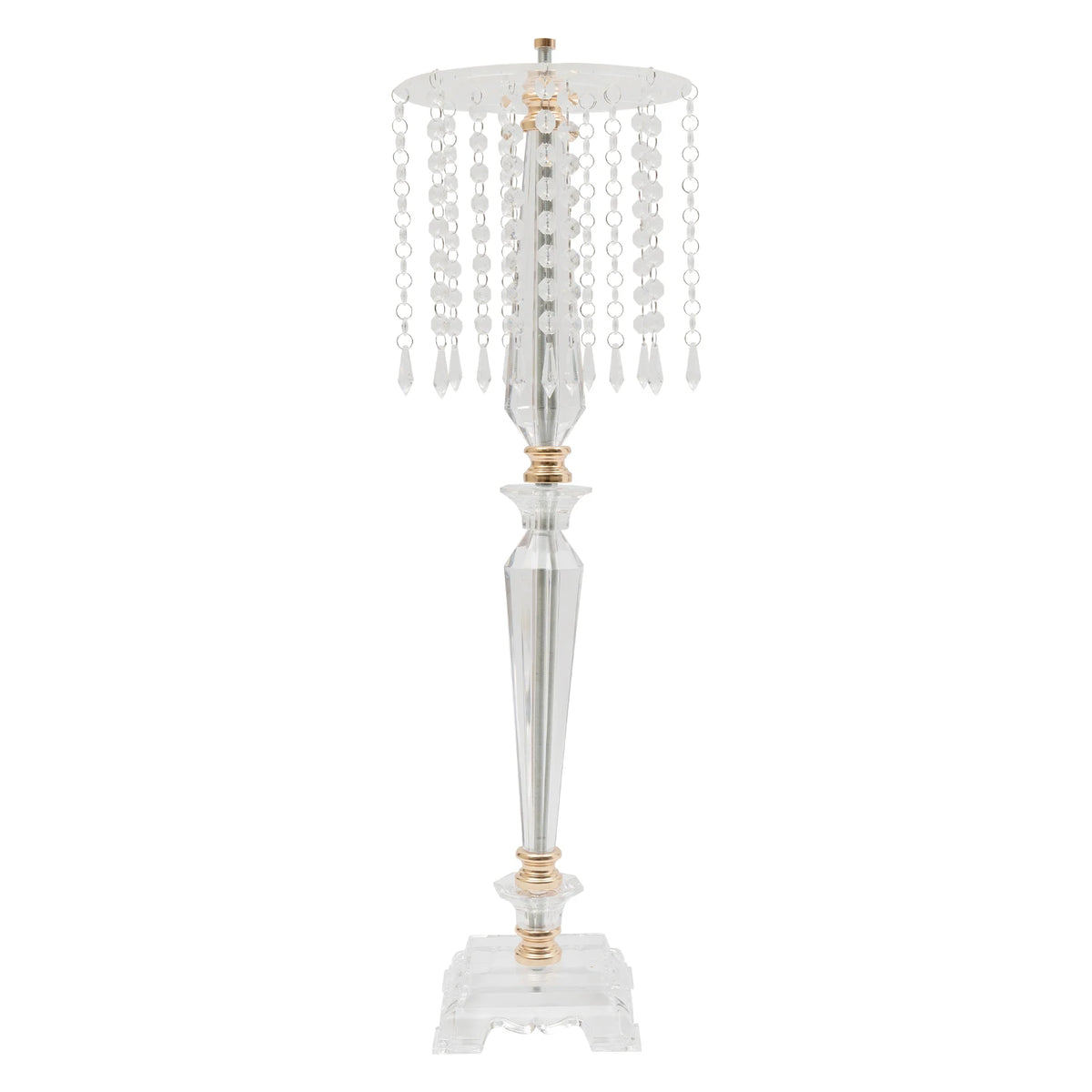 10 Pcs Acrylic Flower Vases Wedding Flower Stand Tables Centerpieces Decorations with Chandelier Crystal Clear