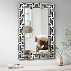40 Inch Art Decor Wall Mirrors Large Grecian Venetian Mirror Vanity Sliver for Hotel Home Beveled Edge Accent Mirror