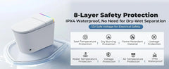 Smart Toilet with Built-in Tank & Bidet,4-Second Quiet Flush, Foot Sensor Flush,Self-Cleaning, Dual User Memory, Auto Open/Close
