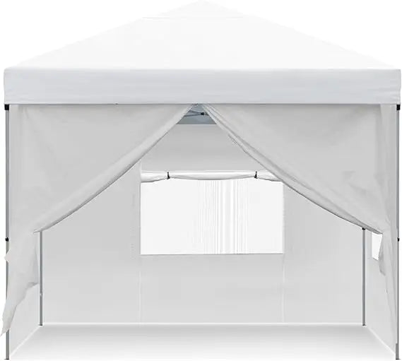10x10 Pop Up Canopy with 4 Removable Sidewall, Easy Set-Up Portable Canopy Tents for All Season Wind Gazebo with Roller Bag for