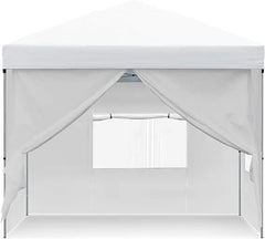 10x10 Pop Up Canopy with 4 Removable Sidewall, Easy Set-Up Portable Canopy Tents for All Season Wind Gazebo with Roller Bag for