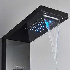LED Shower Panel Tower System Rain Waterfall Shower Column With SPA Massage Temperature Screen athtub Water Mixer Tap Faucet Set