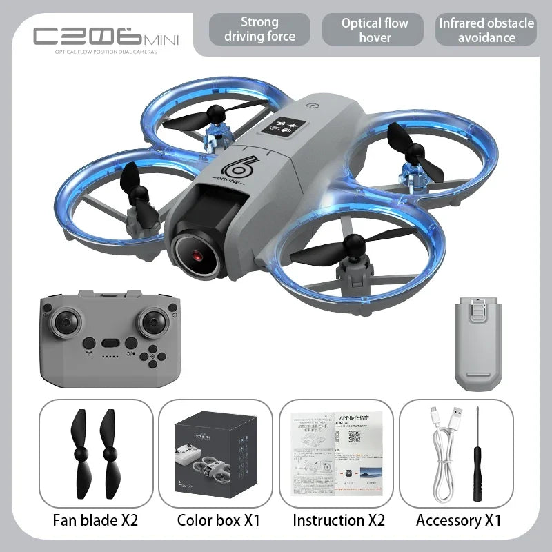 2025 Mini CZ06 Cool Light Drone 4K HD Dual Camera Obstacle Avoidance Optical Flow Aerial Photography Quadcopter Toys Gift Hot