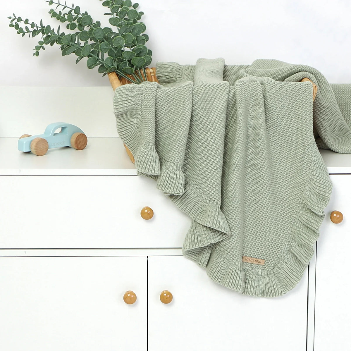 Knitted Baby Swaddle Blanket for New Born Babies Accessories Ruffle Stroller Blanket Bedding items Infant Nap Bed Cover Albedo