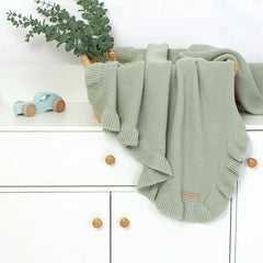 Knitted Baby Swaddle Blanket for New Born Babies Accessories Ruffle Stroller Blanket Bedding items Infant Nap Bed Cover Albedo