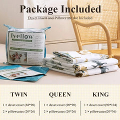 Twin Duvet Cover Kids 100% Cotton Butterfly White for Cute Bedding Set 3Pcs Ultra Soft Breathable Patterned Cartoon Comforter