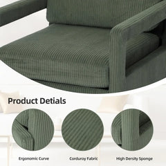 Accent Chairs for Living Room Set of 2 - Upholstered 360° Swivel Accent Chair with Track Arms, Swivel Barrel Chair Arm Club Chai