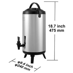 SucceBuy Stainless Steel Insulated Beverage Dispenser 2 Gallon 7.6 Liter Thermal Hot and Cold Drink Server Dispenser