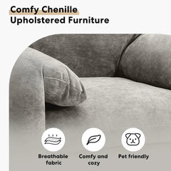 Accent Chairs for Living Room, Modern Upholstered Sofa Chair Comfy Chenille Armchair with Thick Cushion, Single Sofa/Side Chair