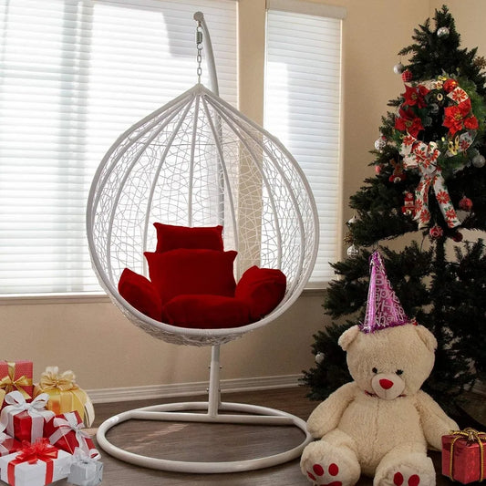 Chair with Support Frame, Hammock Chair Swing Wicker Plastic for Indoor, Outdoor, Garden, Backyard & Patio, Hammocks