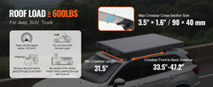 SucceBuy Rooftop Tent Hard Shell Naturnest Rooftop Tent Hardshell for 2-3 Person Hard Shell Roof Top Tent Waterproof Jeep SUV