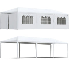 10x30 Heavy Duty Waterproof Outdoor Party Tent Gazebo with Side Walls Windows Weddings BBQ Camping Events