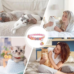Kitten Collar Breakaway Adjustable Dog Collar with Bell Pet Supplies Cat Accessories Cute Kitten Costume Neck Decor for Puppy