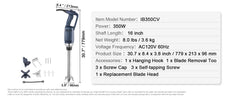 SucceBuy Commercial Immersion Blender 500W 16inch Stepless Variable Speed Multi-Purpose for Soup Sauces Mashed Potatoes Cream