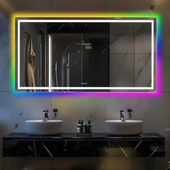55X 30 Led Bathroom Mirror with Lights, Bathroom Vanity Mirror Anti-Fog, Dimmable, Lighted Bathroom Vanity Mirror with Tempere