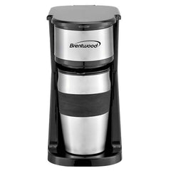 Brentwood Portable Single Serve Coffee Maker with 14oz Travel Mug in