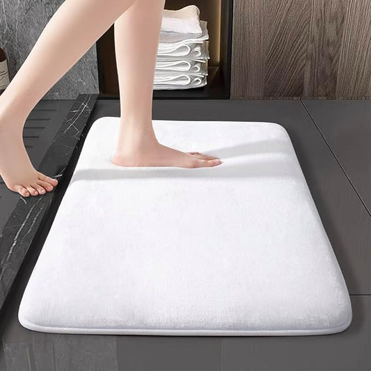 Yuemi Memory Foam Bathroom Rug 32" x 20" (White)
