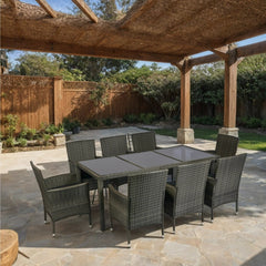 9 piece Outdoor Patio Wicker Dining Set Patio Wicker Furniture Dining