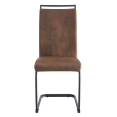 Retro - style Suede - like Tech Fabric Dining Chairs, Sturdy Metal