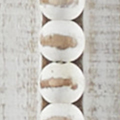 Handcrafted Wooden Beaded Wall Mirror, 28 X 1 X 48, Elegant White