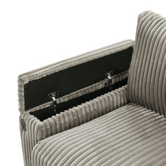 Modern 4-Seater Corduroy Sofa Couch with USB Ports, Hidden Storage