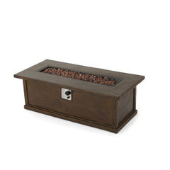 Transitional 56'' Rectangular Outdoor MGO Propane Fire Pit with 50,000